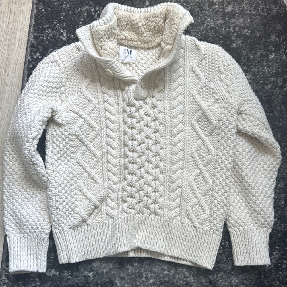GAP Cream Cowl Neck Cable Knit Sweater